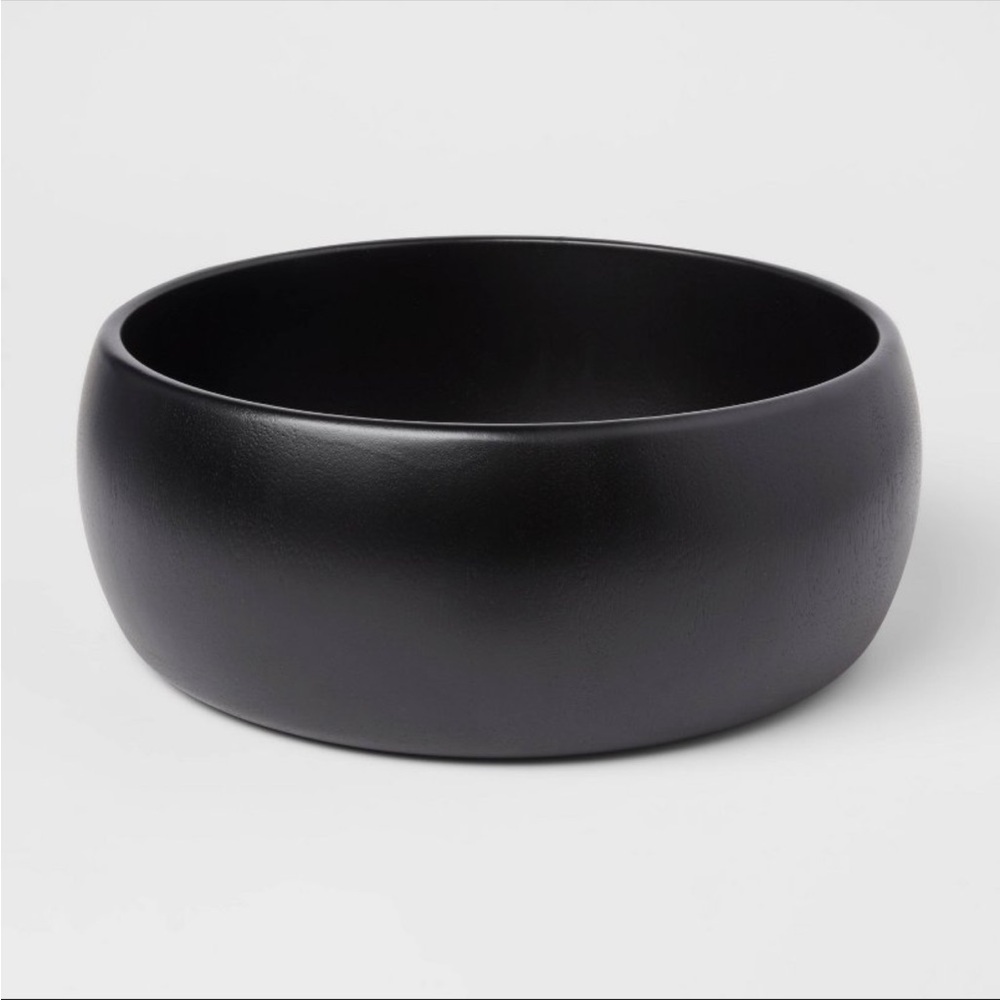 NWT Threshold 189oz‎ Arcadia Wood Serving Bowl Black